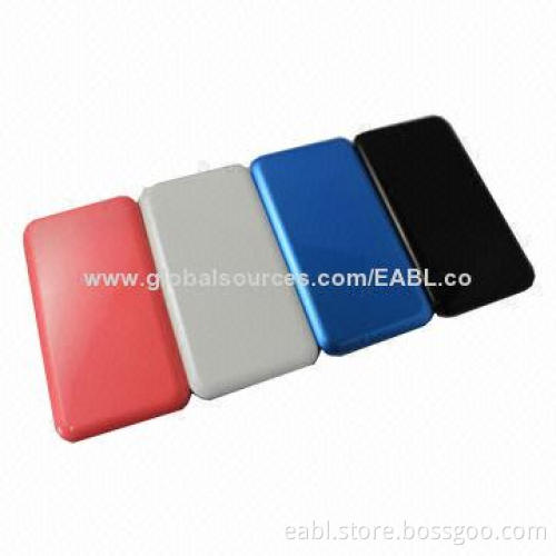 Portable battery charger, 5,000mAh, 4 LED indicators, 4 colors, 200g, safe, light, fashion